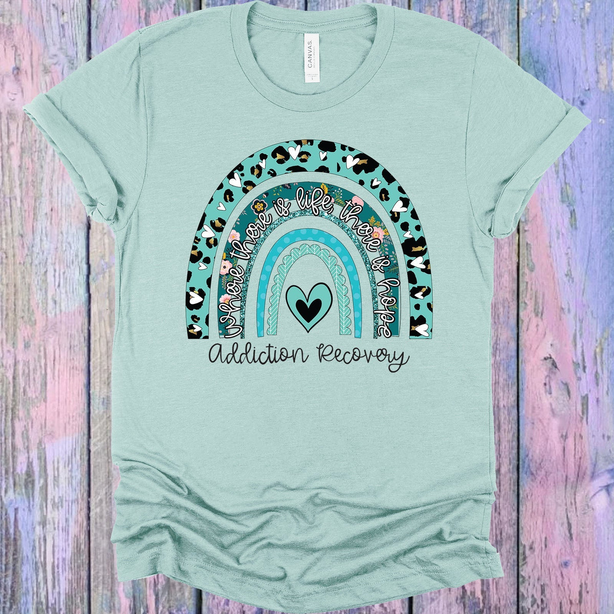 Addiction Recovery Rainbow Graphic Tee product image 1