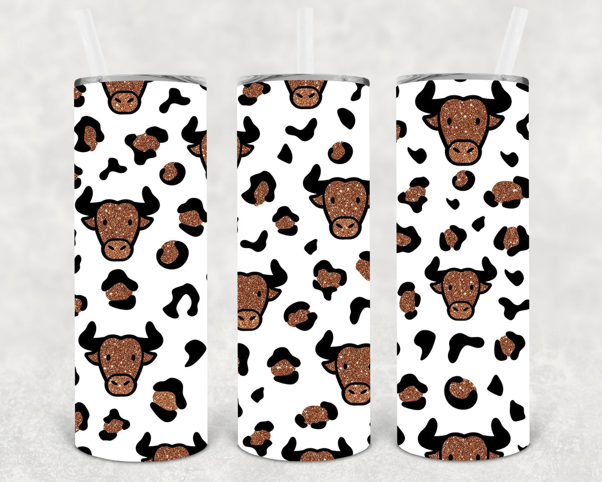 Bull Leopard 20 oz Skinny Tumbler