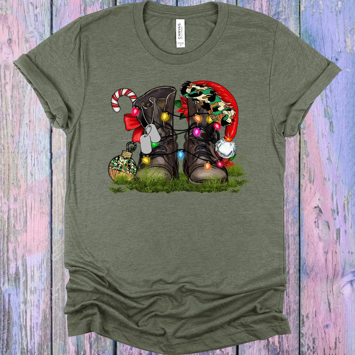 Christmas Military Boots Graphic Tee product image 1