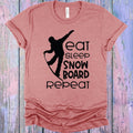 Eat Sleep Snowboard Repeat Graphic Tee product image 1