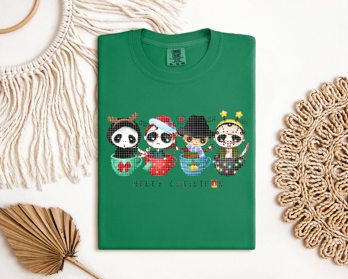 Merry Christmas Horror Cups Graphic Tee product image 1