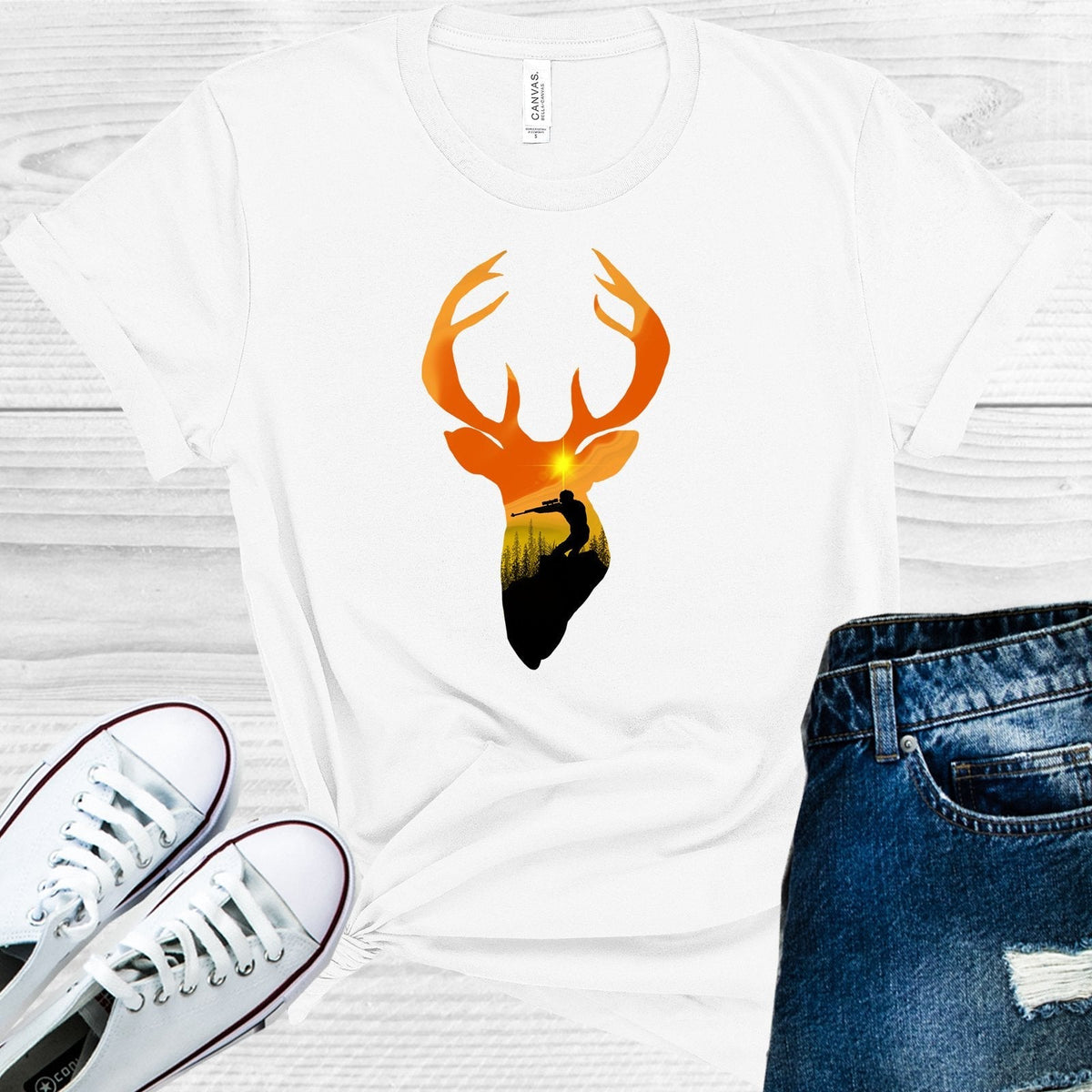 Hunting Deer Head Graphic Tee product image 1