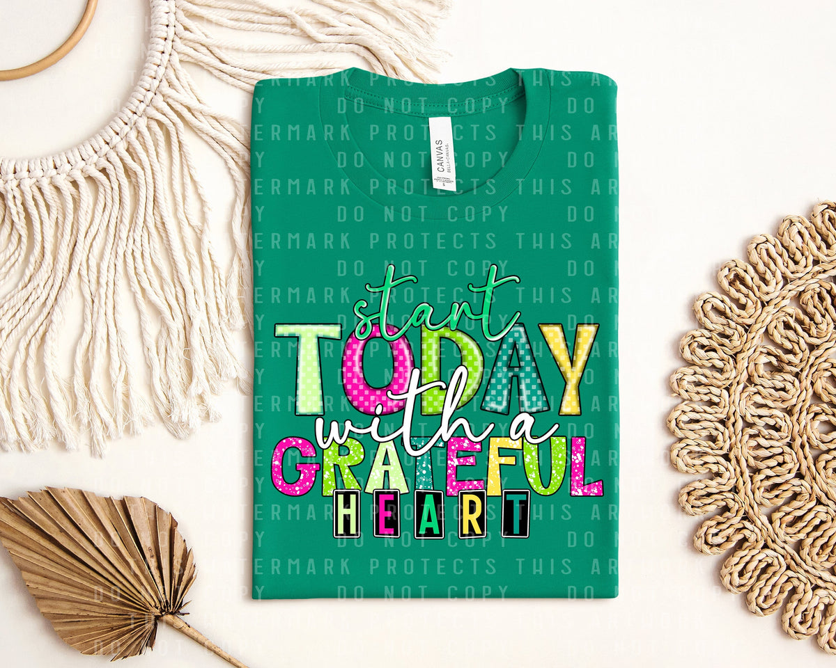 Start Today with a Grateful Heart Graphic Tee product image 1