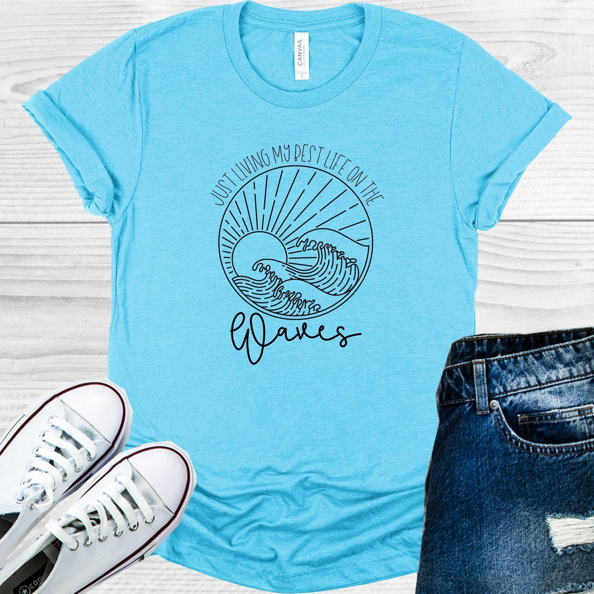 Just Living My Best Life on the Waves Graphic Tee product image 1