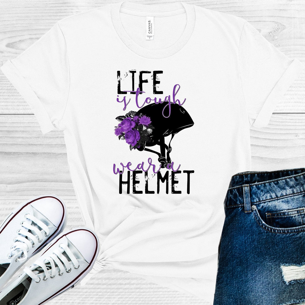 Life is Tough Wear a Helmet Graphic Tee product image 1