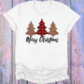 Merry Christmas Plaid Leopard Graphic Tee product image 1