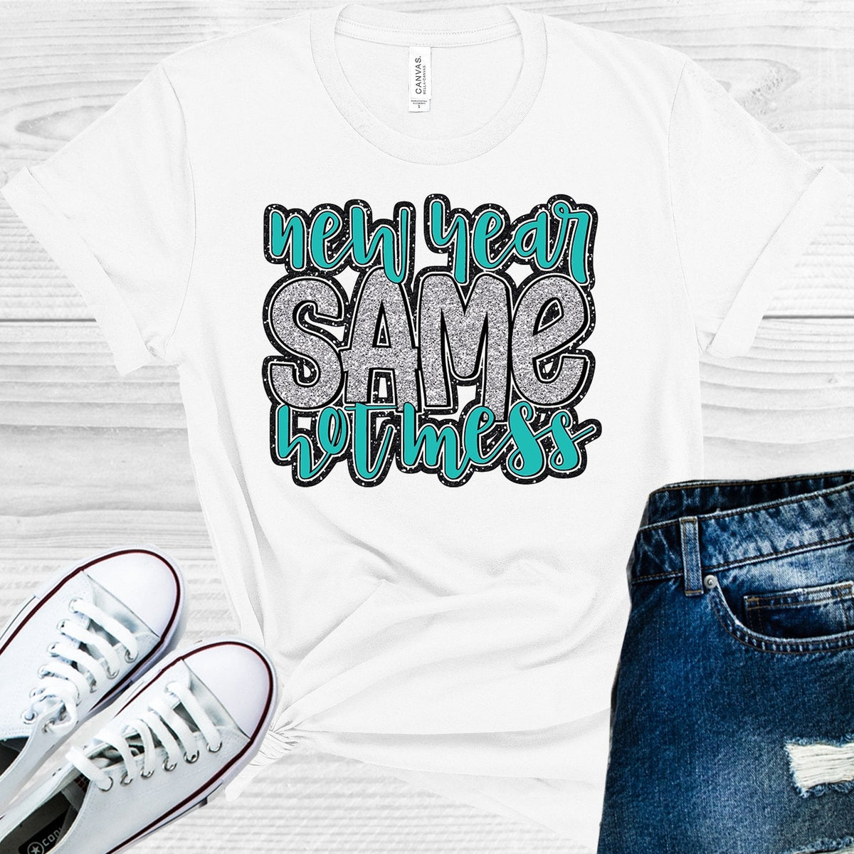 New Year Same Hot Mess Graphic Tee product image 1