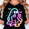Neon Ghost Flipping Off Graphic Tee product image 1