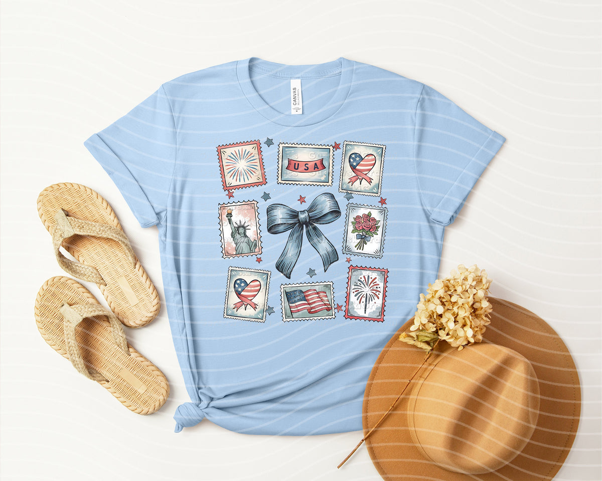 Patriotic Stamps Graphic Tee product image 1