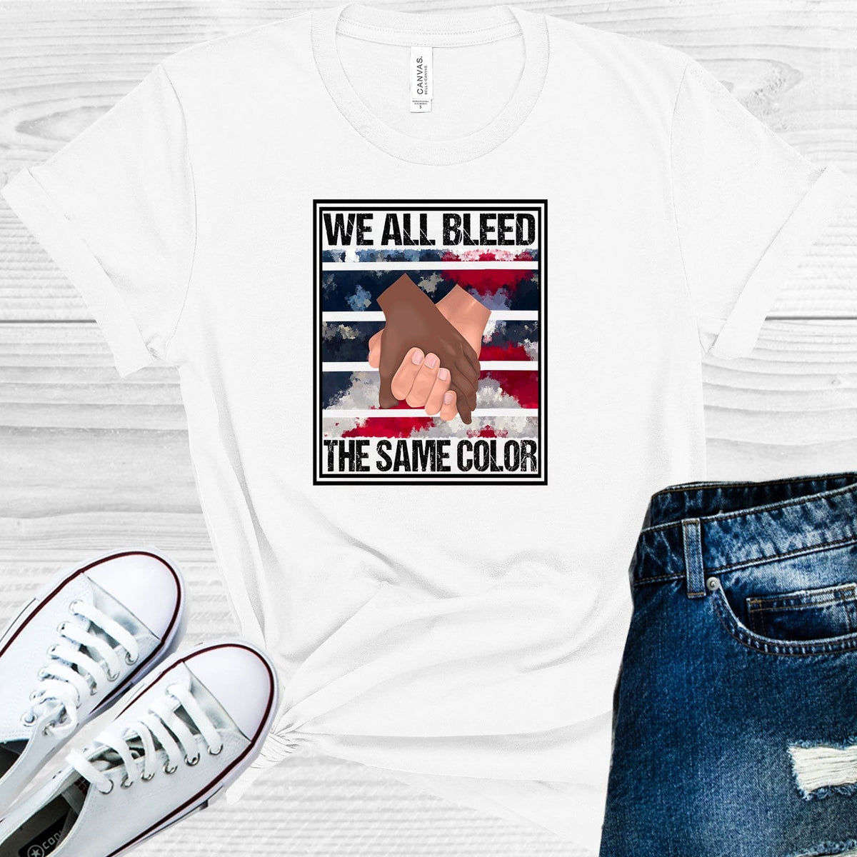 We All Bleed the Same Color Graphic Tee product image 1