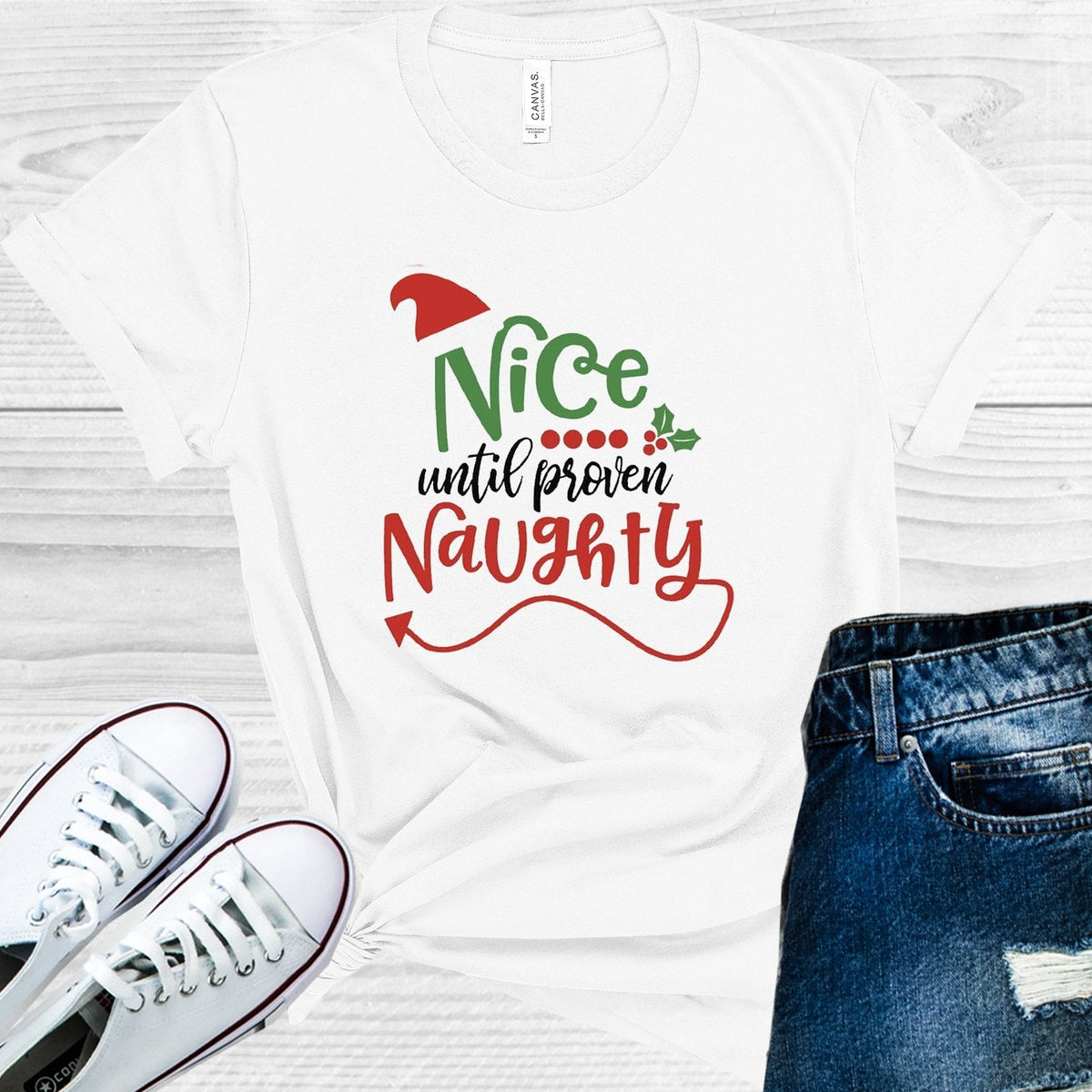 Nice Until Proven Naughty Graphic Tee product image 1